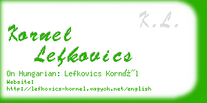 kornel lefkovics business card
